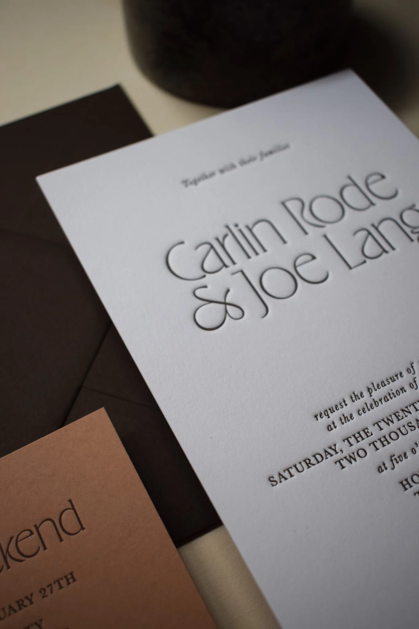 Semi-Custom Letterpress Wedding Invitation - Sigil Collection - Hold Studio