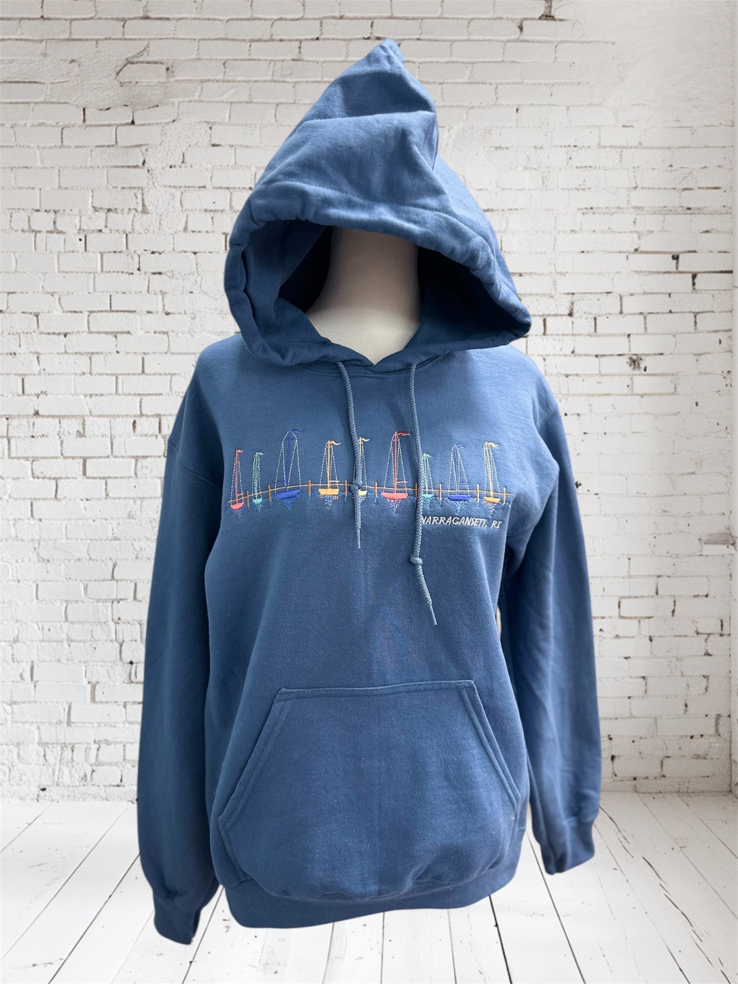 Embroidered Sailboat Hood