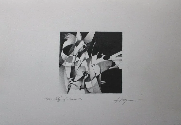 The Dying Swan, 2024, graphite on paper