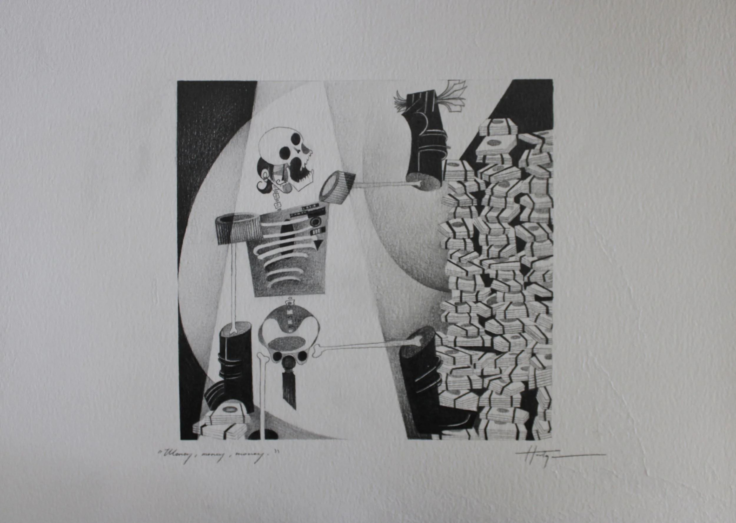 Money, money, money (2025)
Graphite on paper
11 x 15"