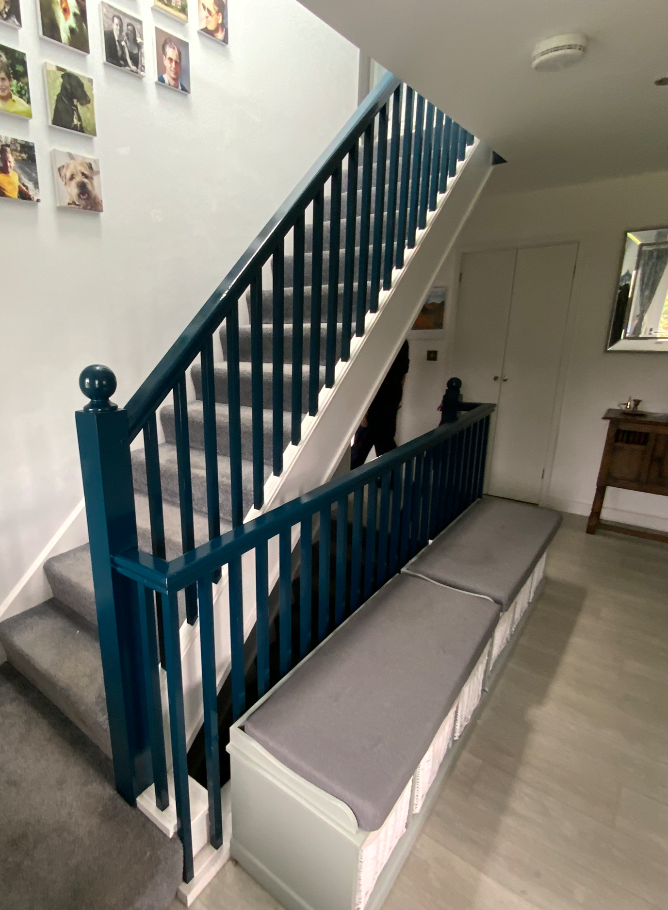 Hallway staircase before.