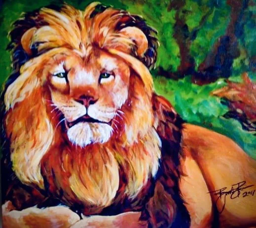 African Lion -Acrylic on Canvas