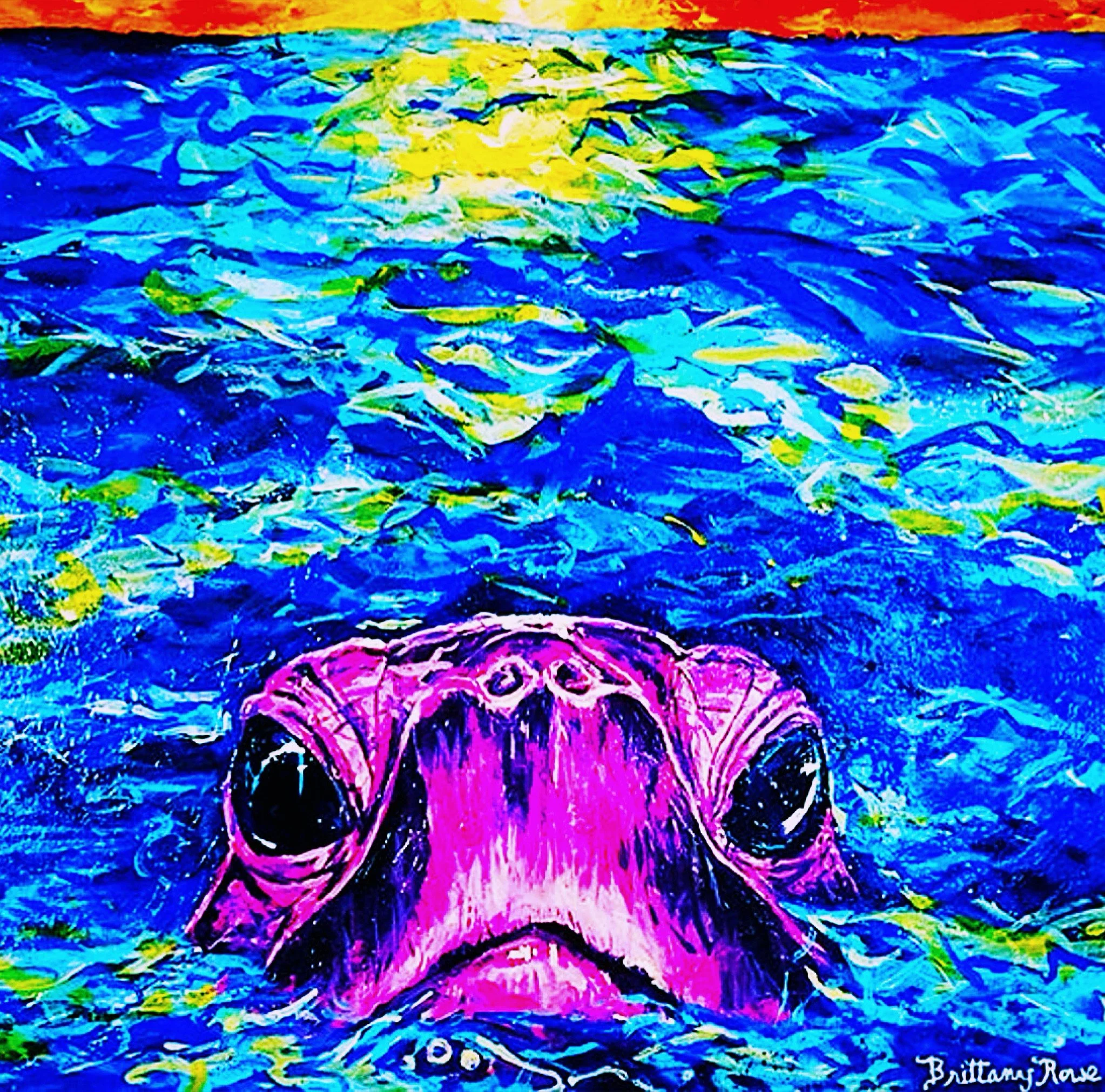 Loggerhead Sea Turtle -Acrylic on Canvas