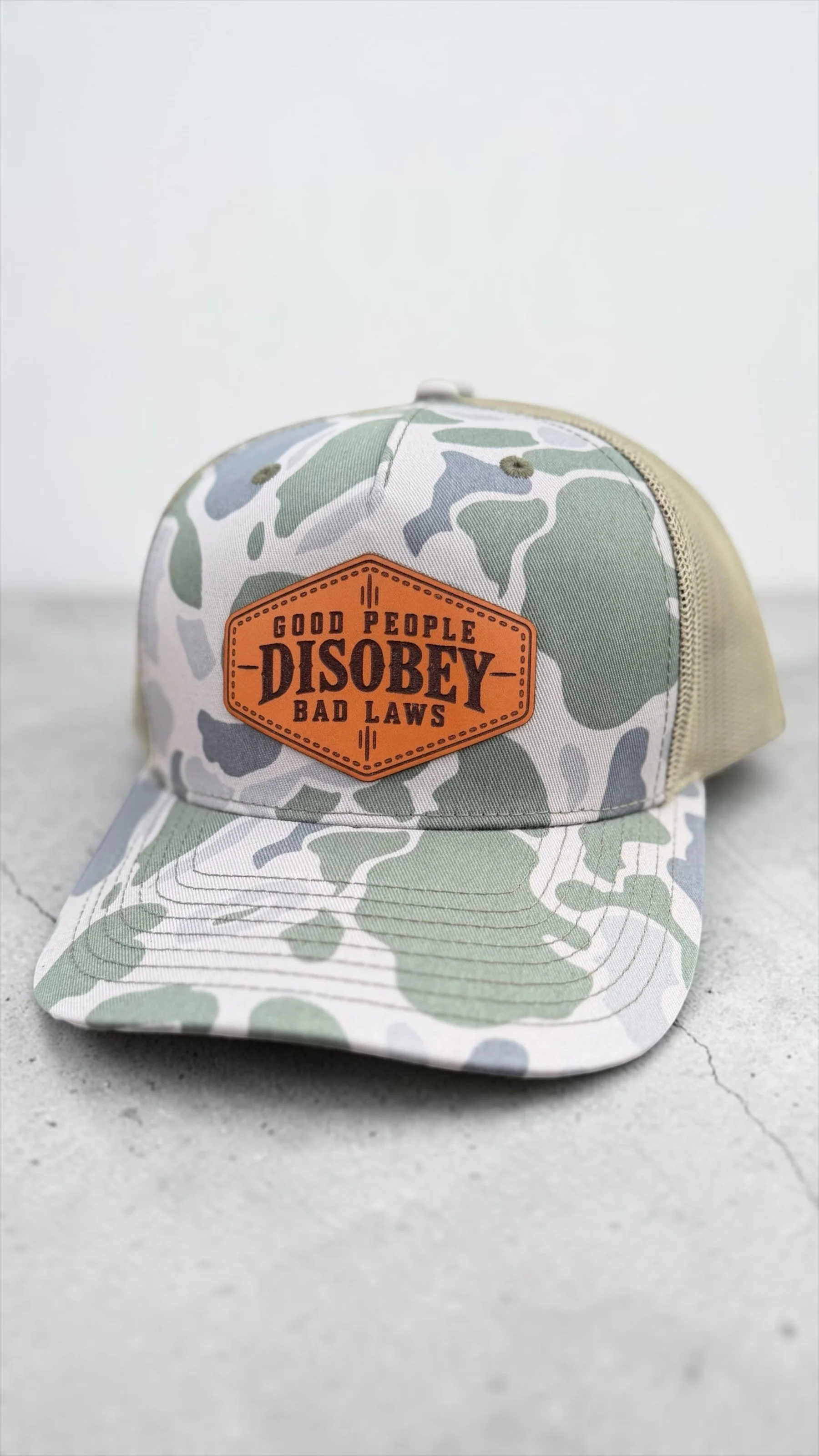 Genuine Leather Patch Trucker Hat