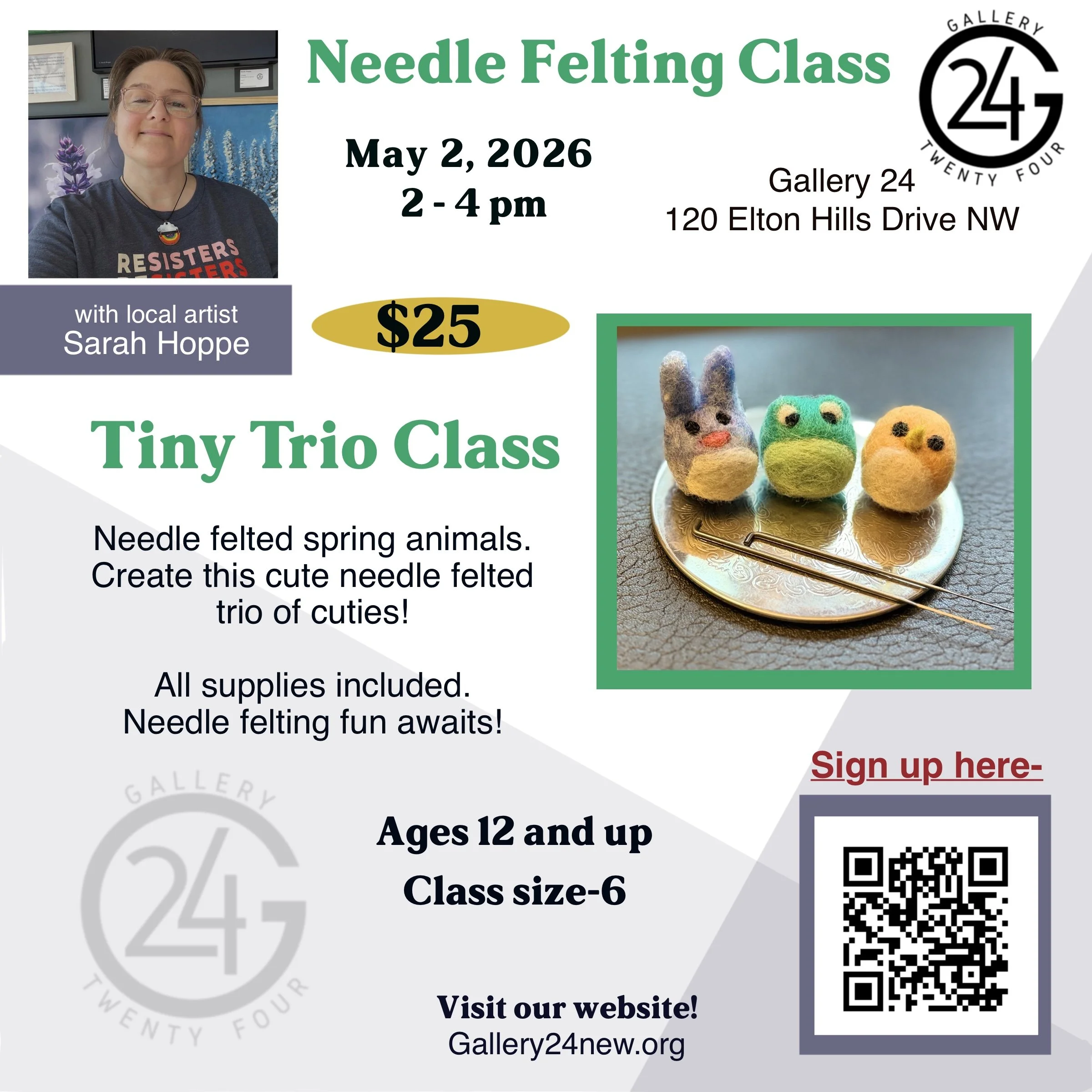 Needle Felting Spring Animals Class