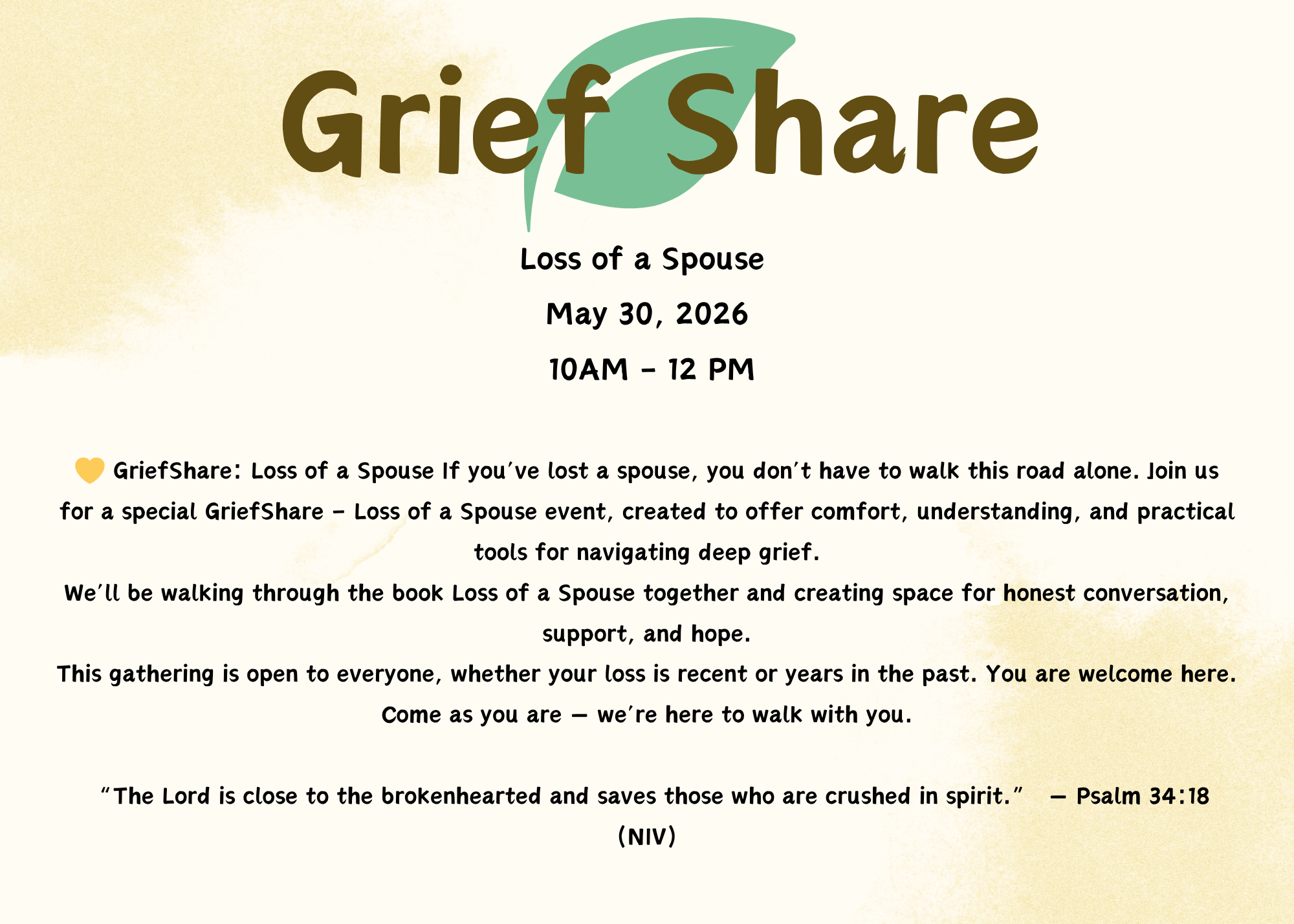 Griefshare: Loss of a Spouse