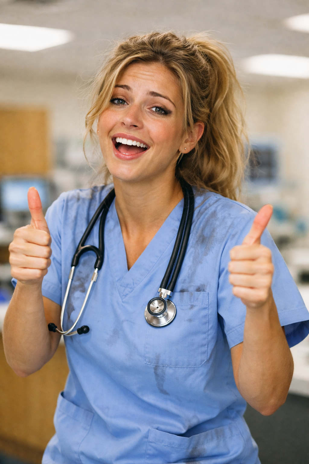 A nurse working who needs massage therapy because she is approaching burnout