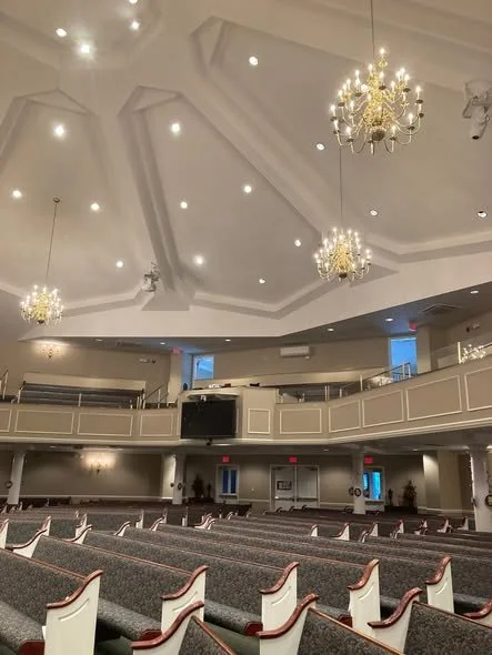 Grand piano in church sanctuary — Moore Piano Services