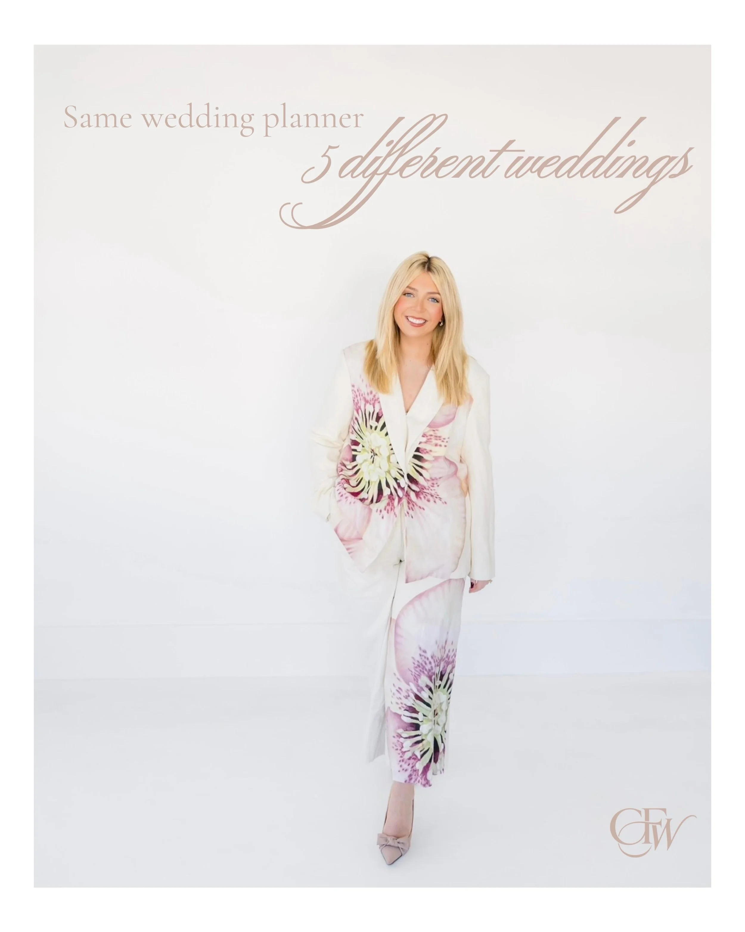Five weddings, five completely different visions!

From coastal elegance to garden romance, timeless Southern charm to colorful celebrations, one of my favorite parts of this job is bringing each couple&rsquo;s unique vision to life. No two weddings 