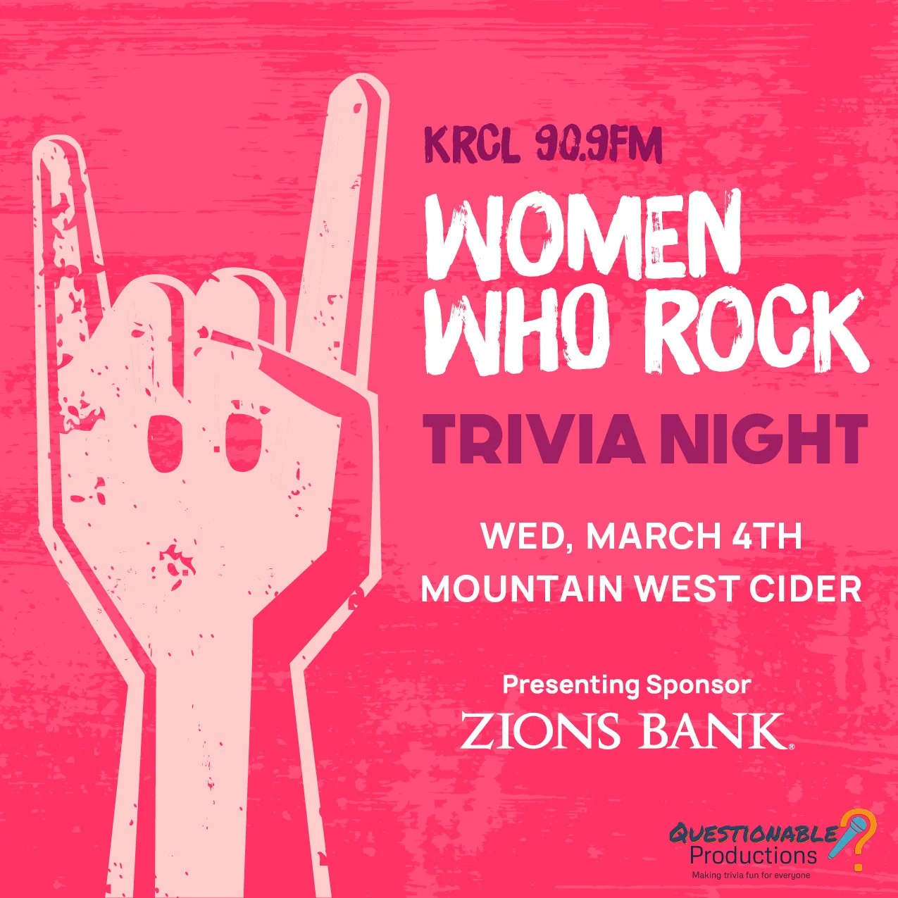 KRCL 90.9 presents Women Who Rock Trivia at Mountain West Cider