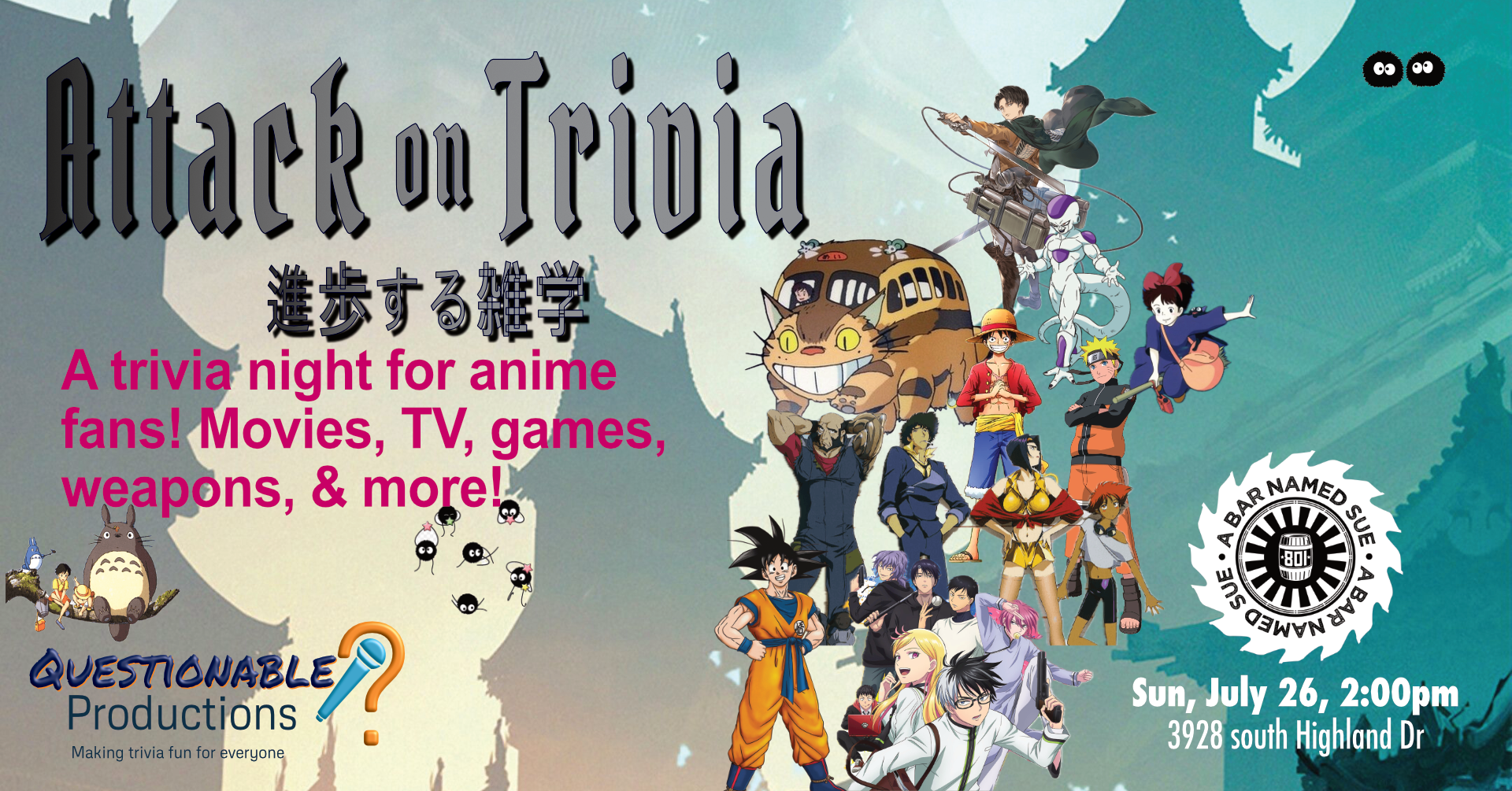 variety of anime characters