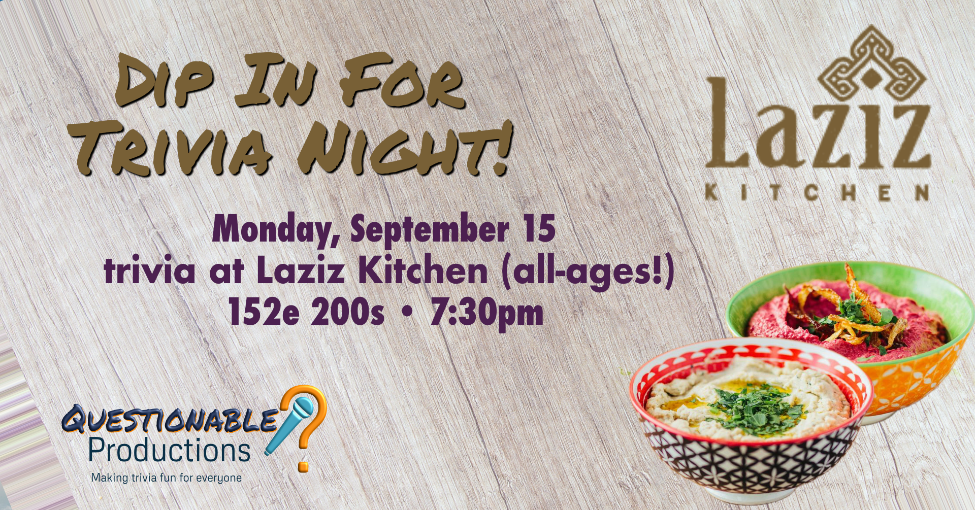 All Ages Trivia at Laziz Downtown
