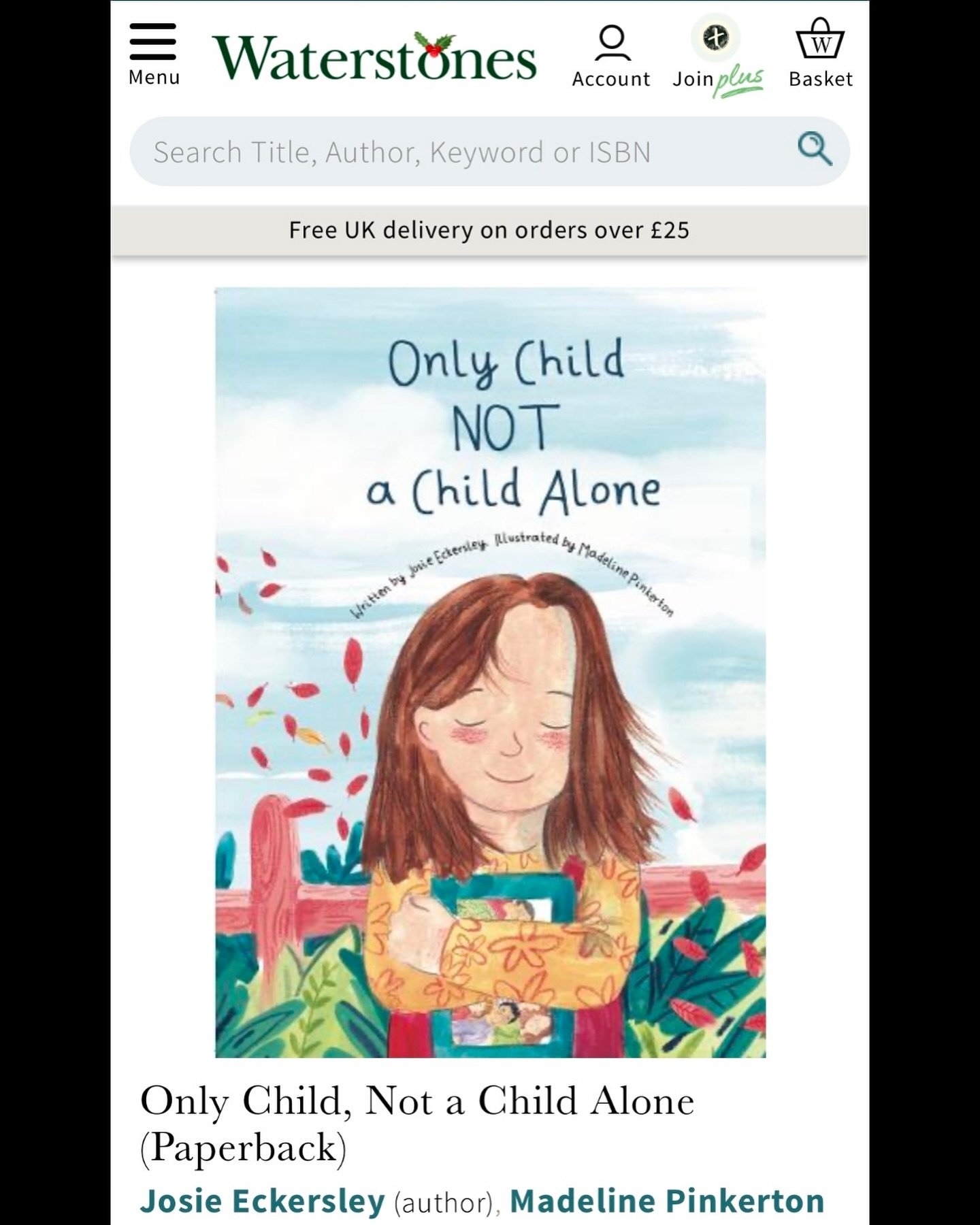 Someone pinch me! My book, &lsquo;Only Child, Not A Child Alone&rsquo; is now available on the Waterstones website! 🌿📚

This book celebrates being an only child, reminding us that even though we may not have siblings, we are never truly alone. It&r