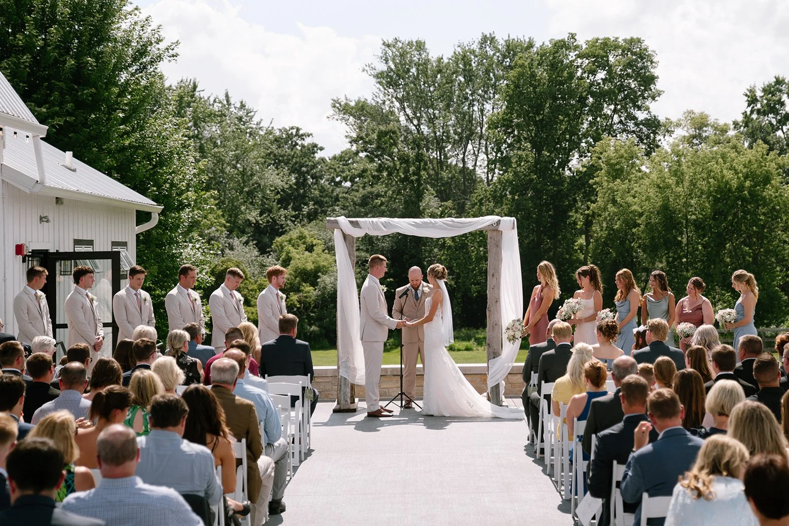 Wedding Ceremony Outside Sandhill Tree Farm