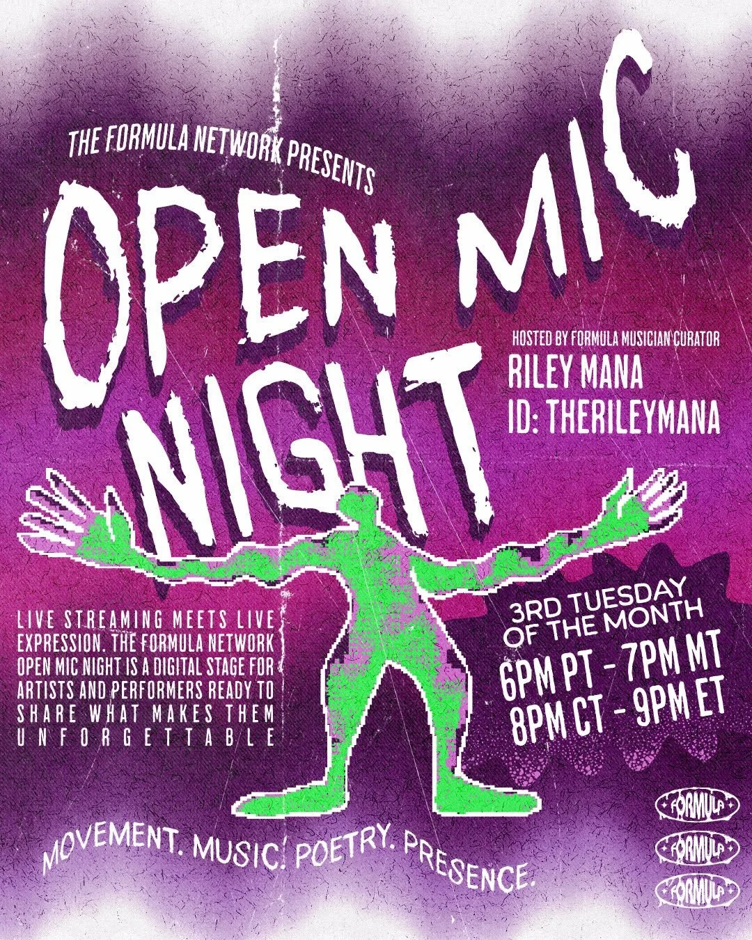 sing, speak, move, play, or perform 🌟 
this is your space to be seen live 🧪

**TONIGHT ON @bigolive.usa 
ID TheRileyMana 
6pm PT/9pm ET**

bring your talent. bring your energy. come as you are.

#openmicnight #livestreamingcommunity #performanceart