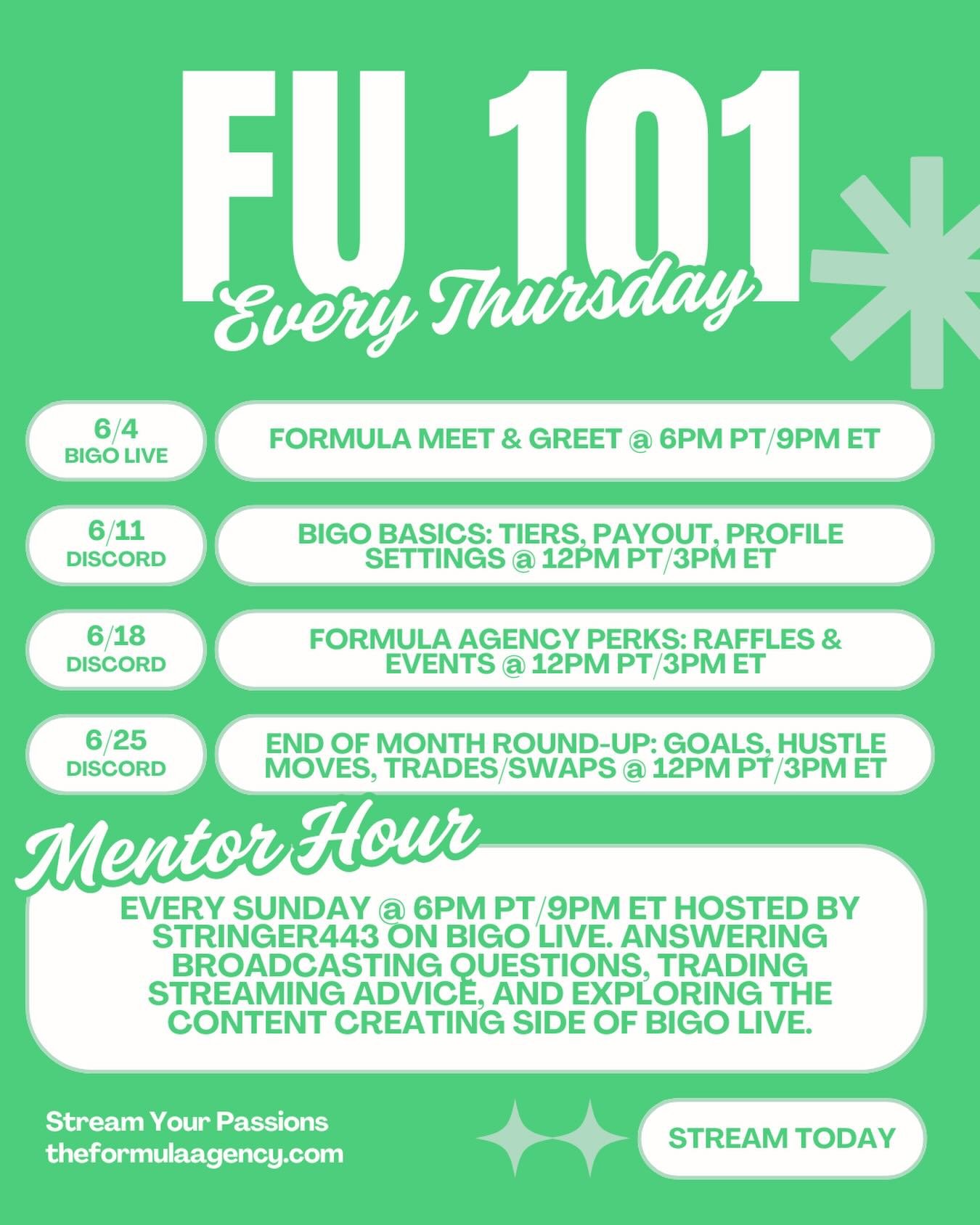 School might be out for the summer, but Formula University aka FU 101 is still rollin&rsquo; ☀️

Join @killerqueenhex or @_stringer443_ each week for streamer support 🧪

Never hesitate to ask these cool kids for help too:
@f4c3l3ss_productions 
@luc