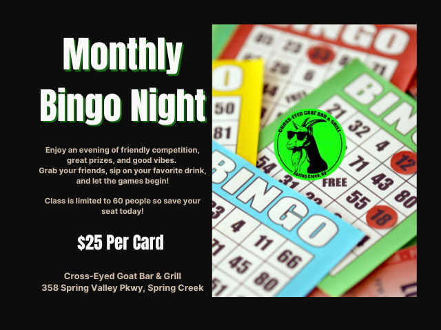 Bingo at Cross Eyed Goat in Spring Creek, Nevada.