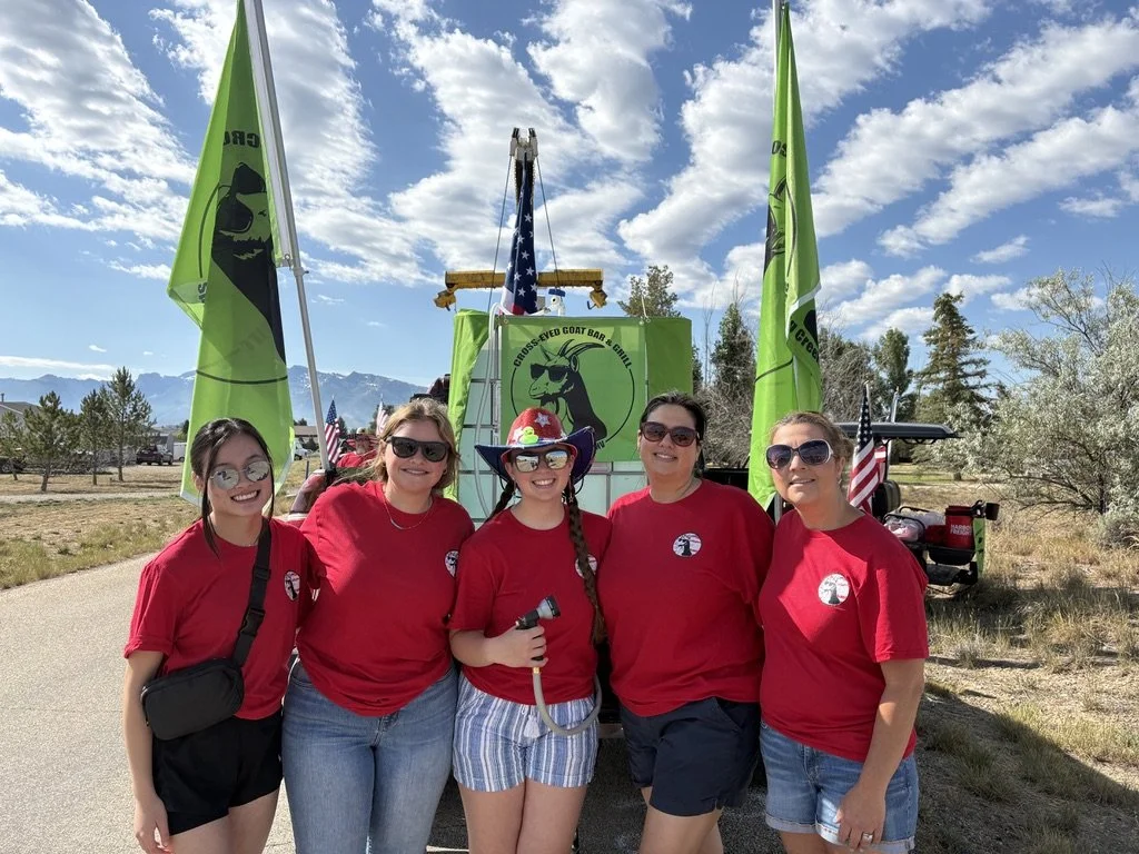 Cross-Eyed Goat Staff at the 4th of July parade in Spring Creek Nevada