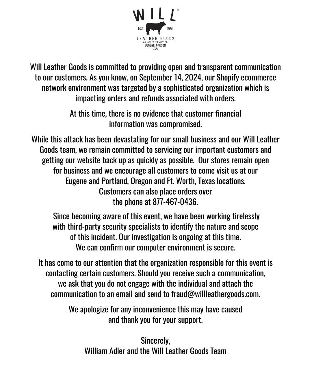 ★ Important Communication ★