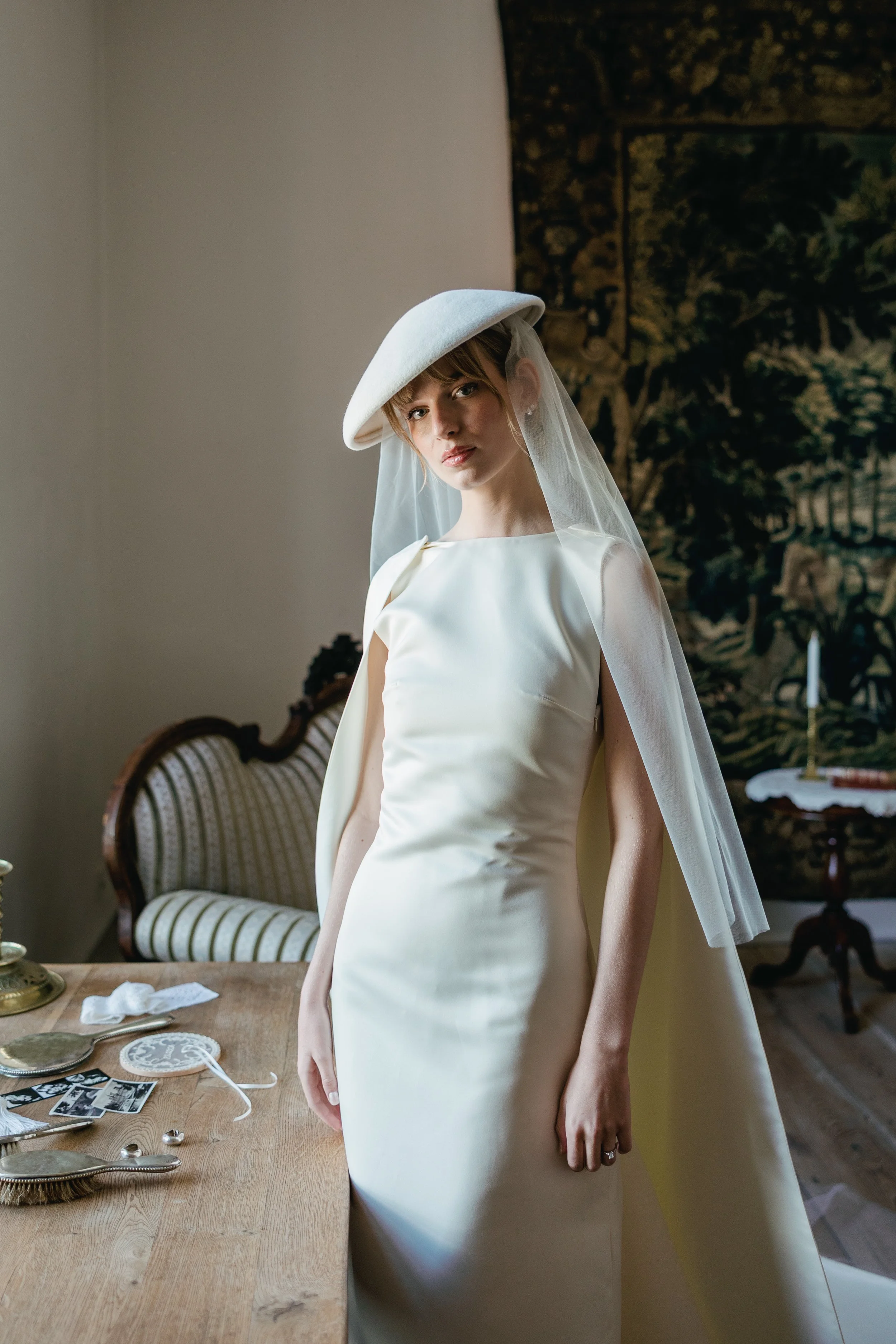 Brielle & Jens - Wedding in southern Denmark with vintage vibes and custom-designed dress