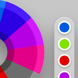 Color wheel segment with color palette selector