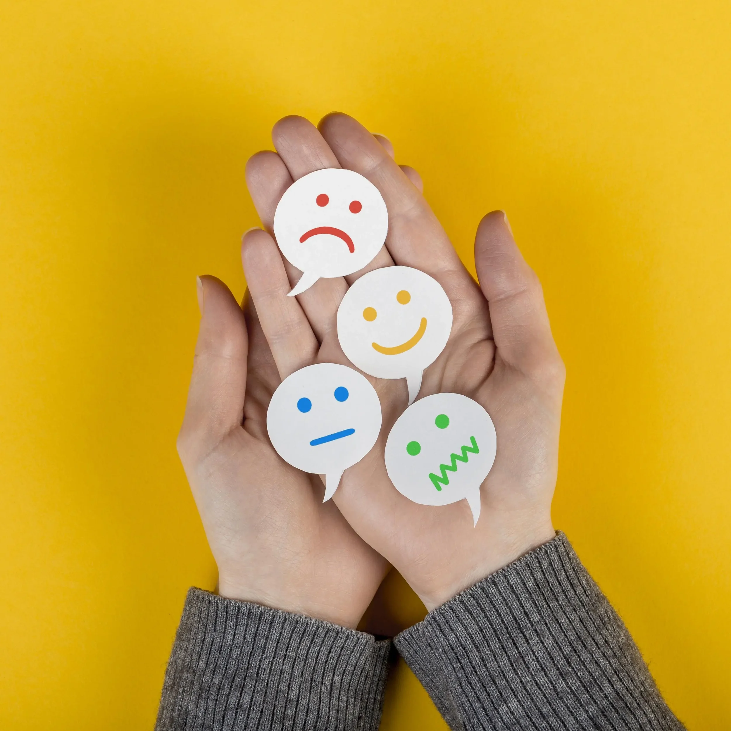 A group of emoticons, highlighting the importance of emotional regulation as a life skill for teens - Bridge The Gap Services