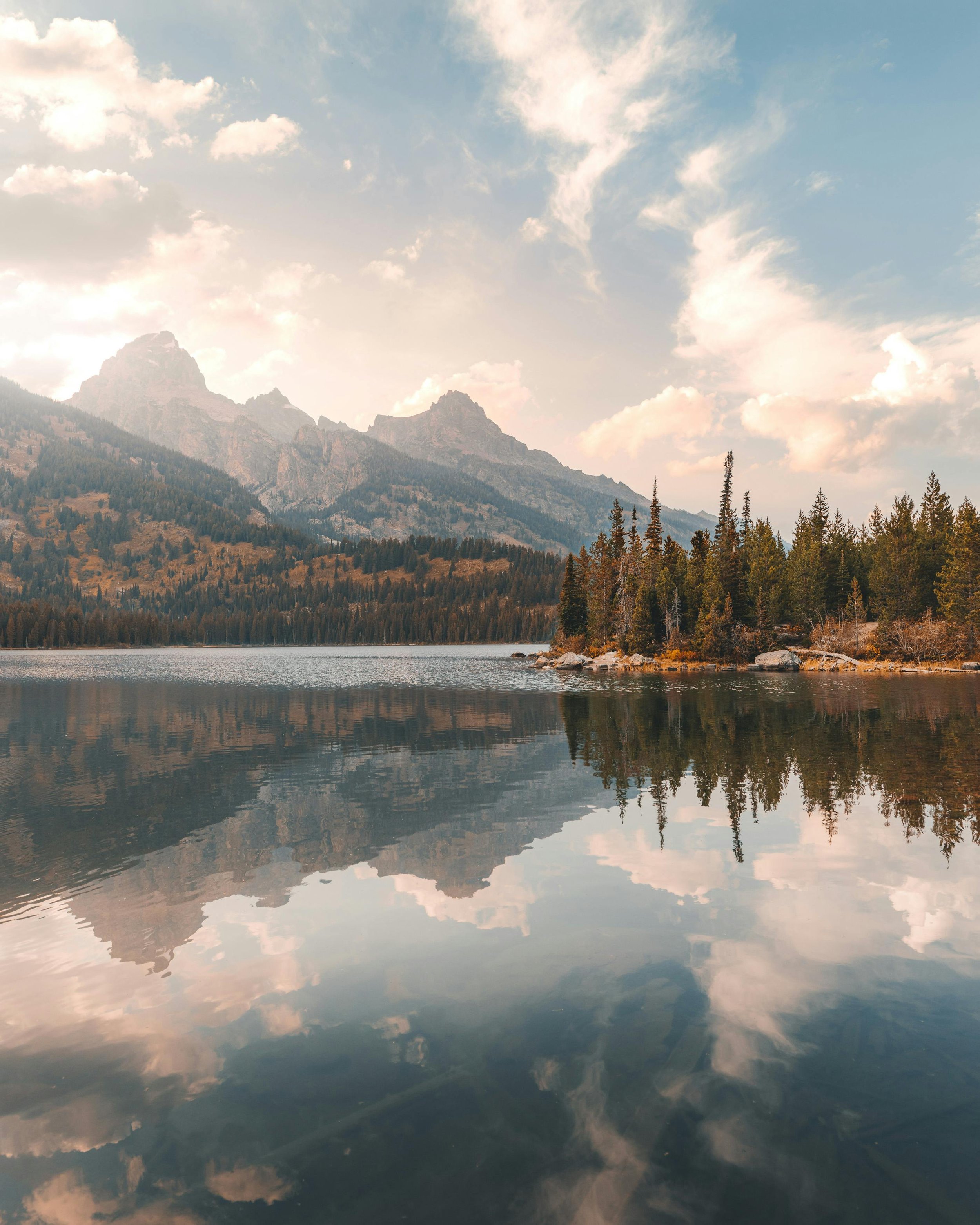 Signal Mountain View: "Panoramic view from Signal Mountain, showcasing the stunning landscape of Grand Teton National Park and its rugged peaks