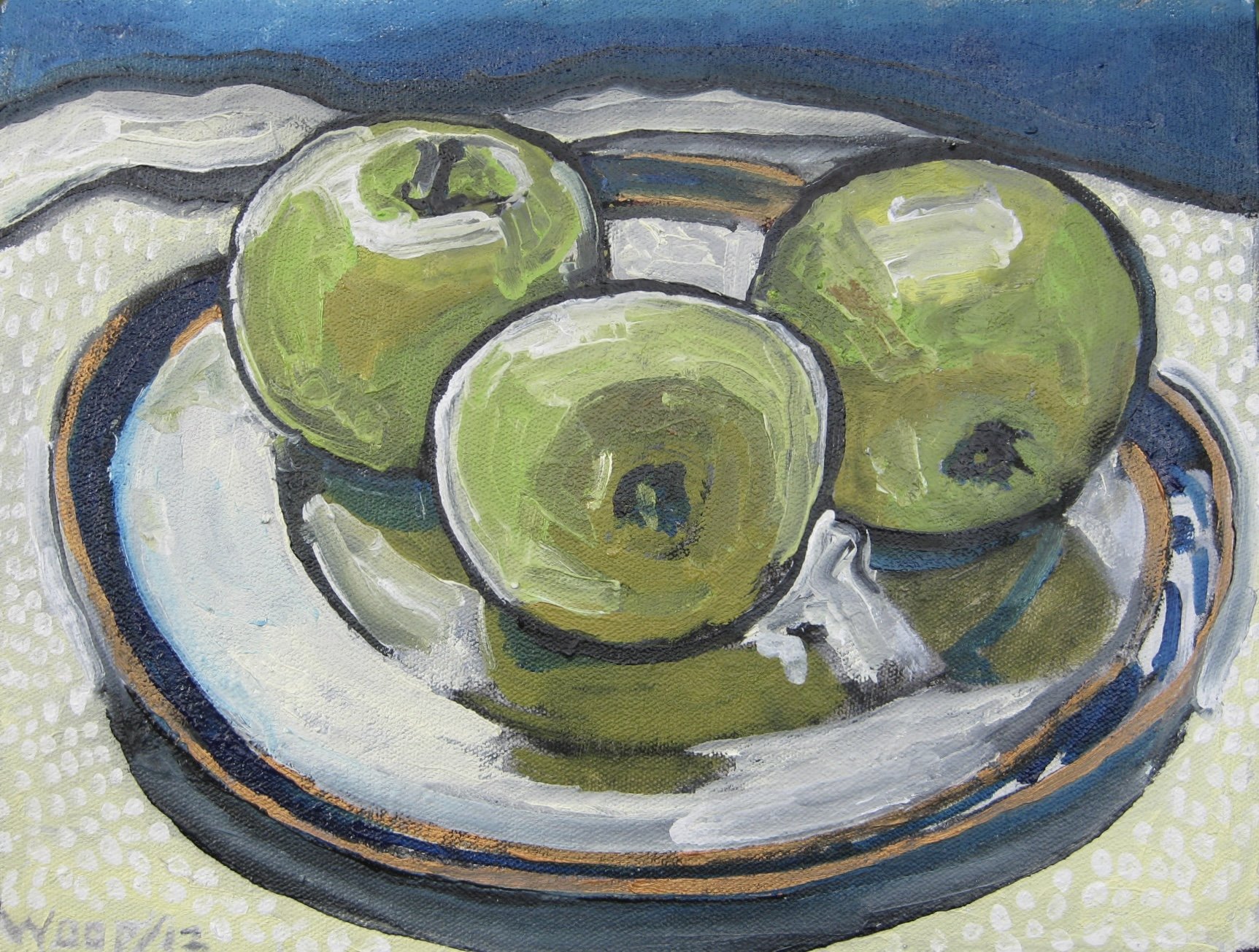 green apples, Oil on Canvas, 14x12", 2008