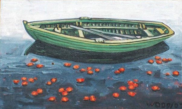 Dory among the flowers, Oil on Canvas, 24x18", 2007