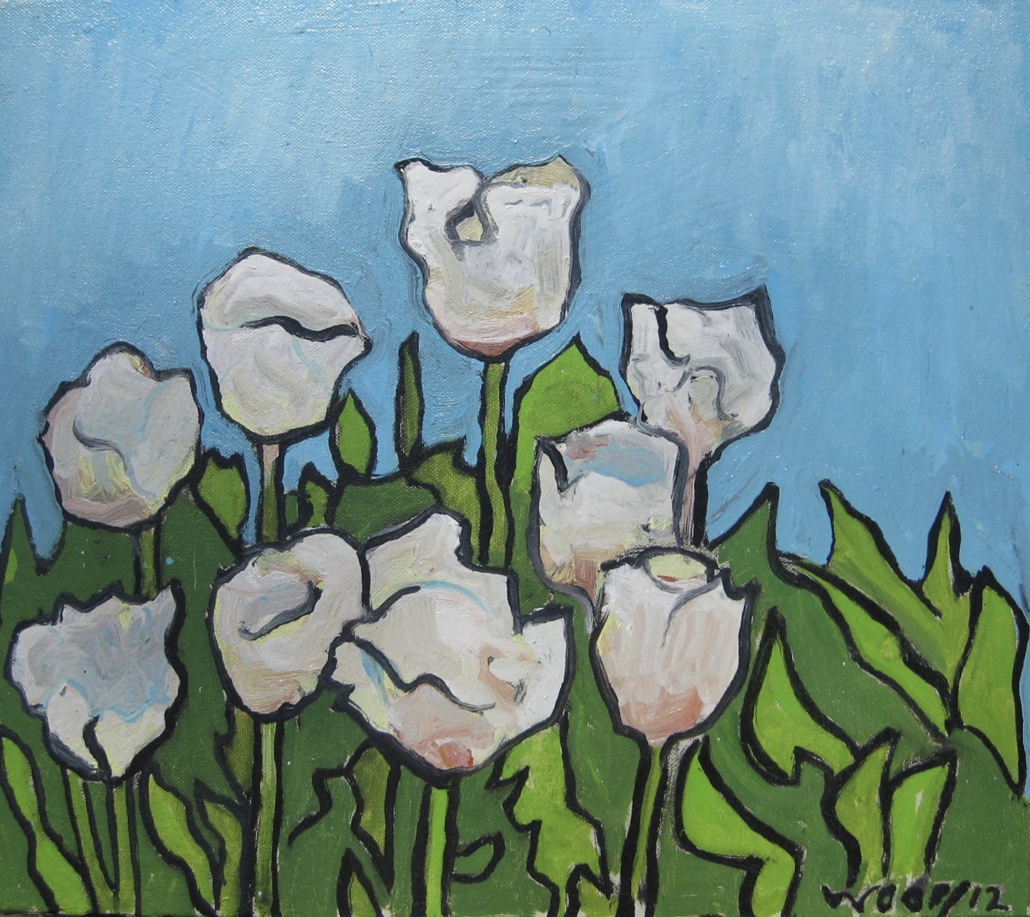 Tulips, Oil on Canvas, 12x12", 2011