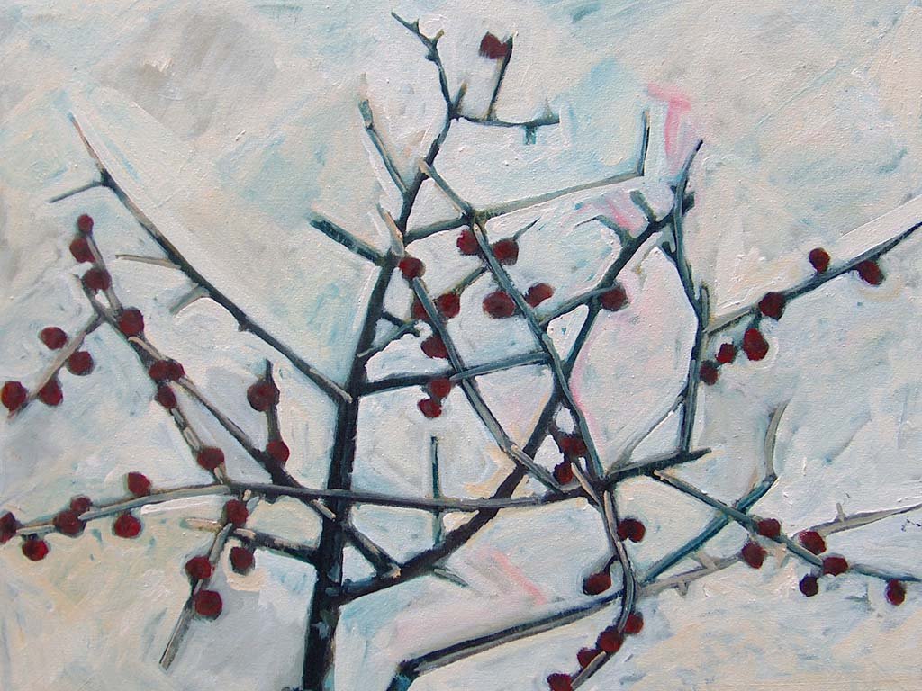 Winter Berries, Oil on Canvas, 24x18", 2009