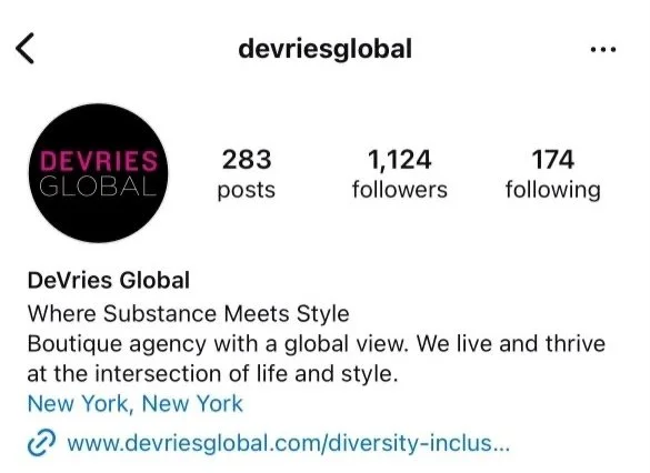 Refreshed DeVries Global Instagram Profile