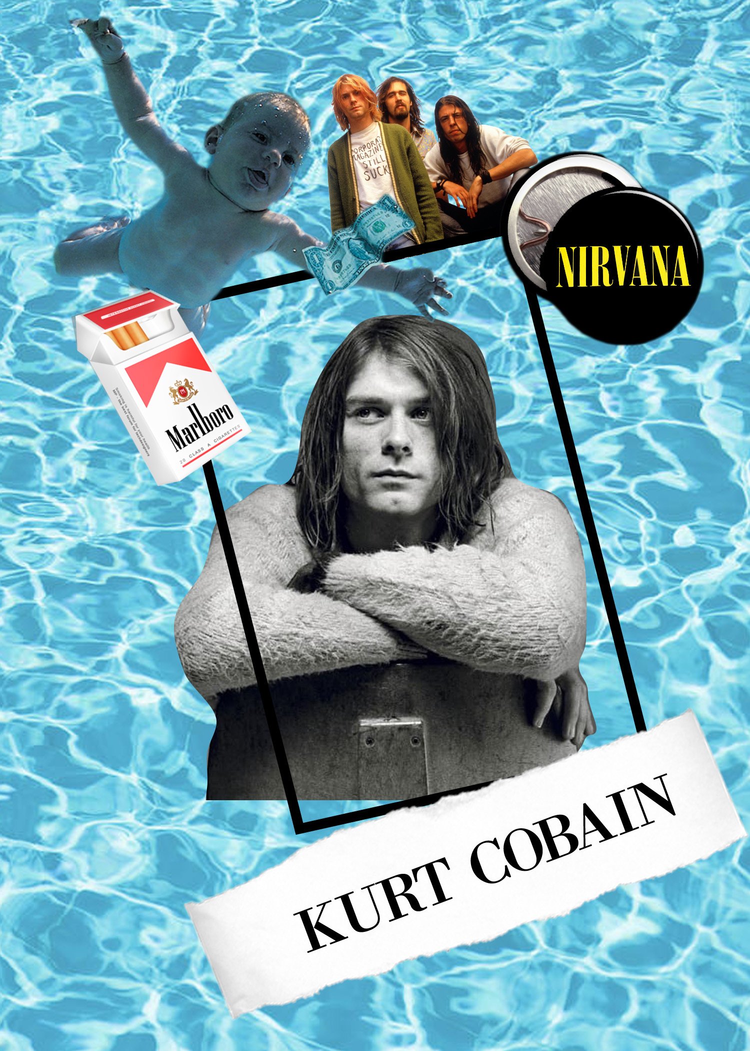 Digital Collage Collection – Photoshop / Kurt Cobain