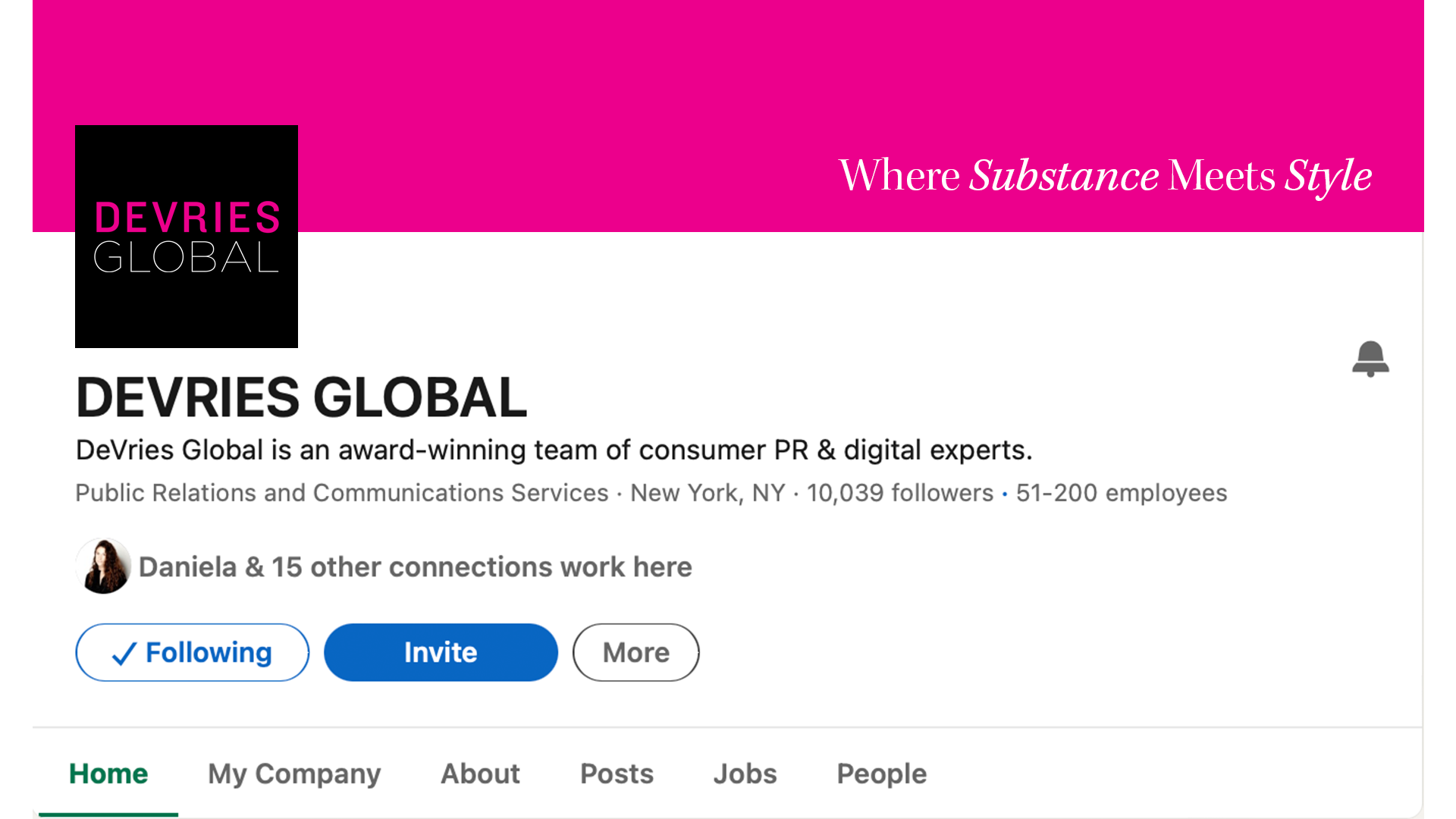 Refreshed DeVries Global LinkedIn Profile