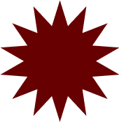 An orange starburst shape with multiple pointed rays.