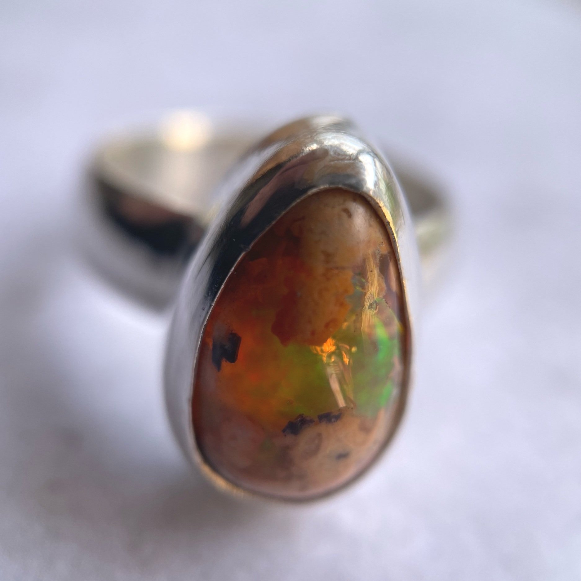 Mexican Fire Opal Ring