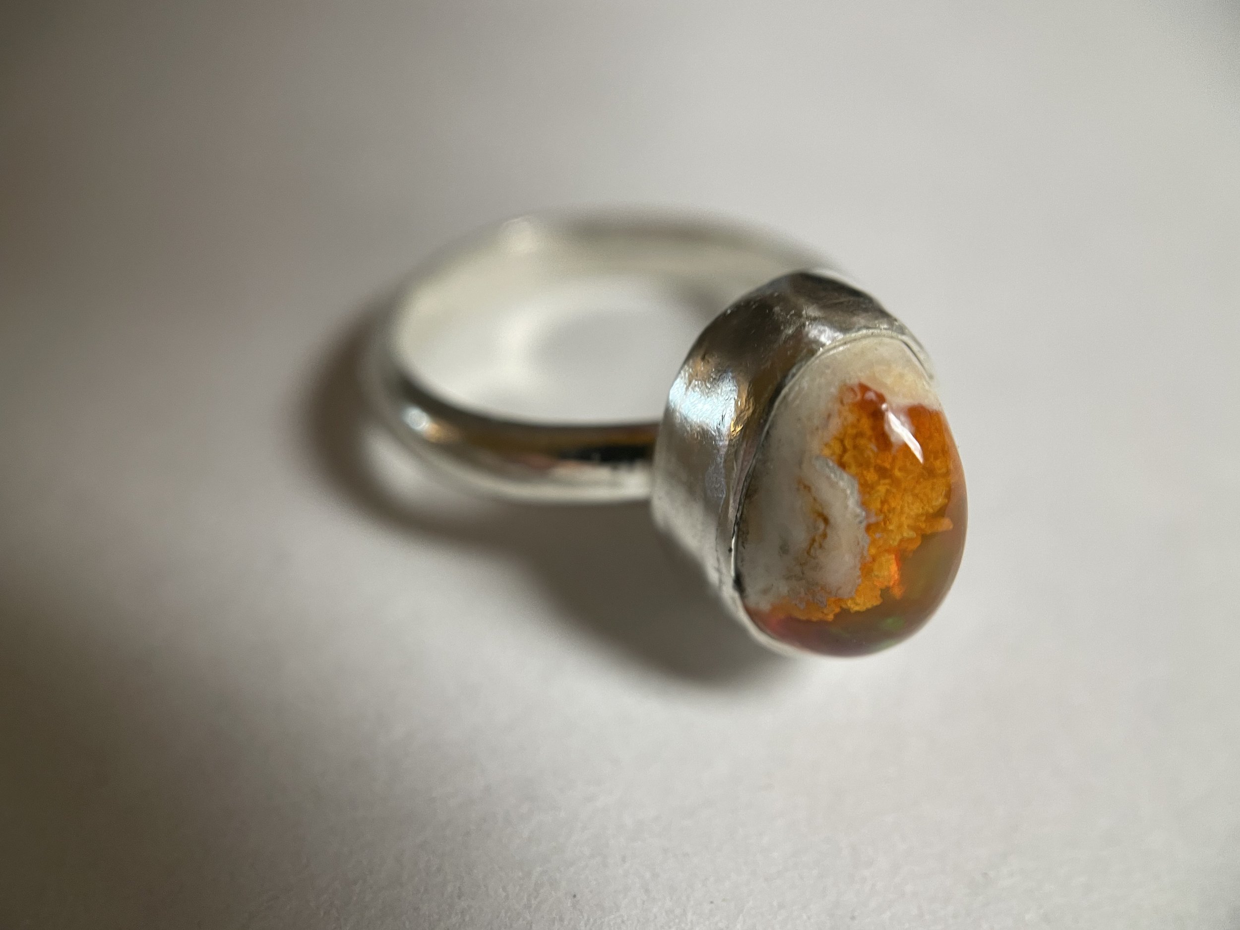 Mexican Fire Opal Ring