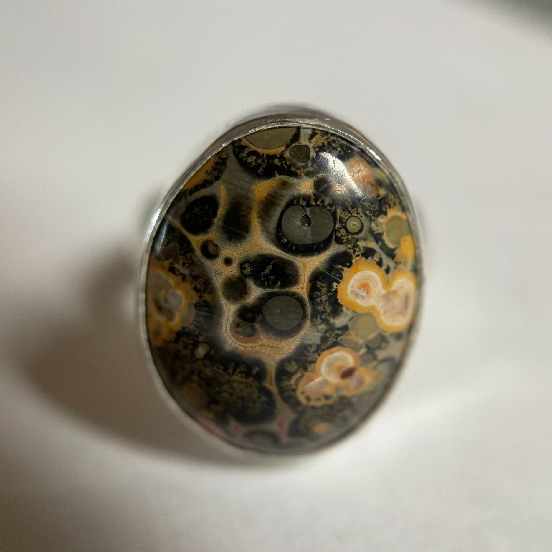 Leopardskin Rhyolite Stone Ring