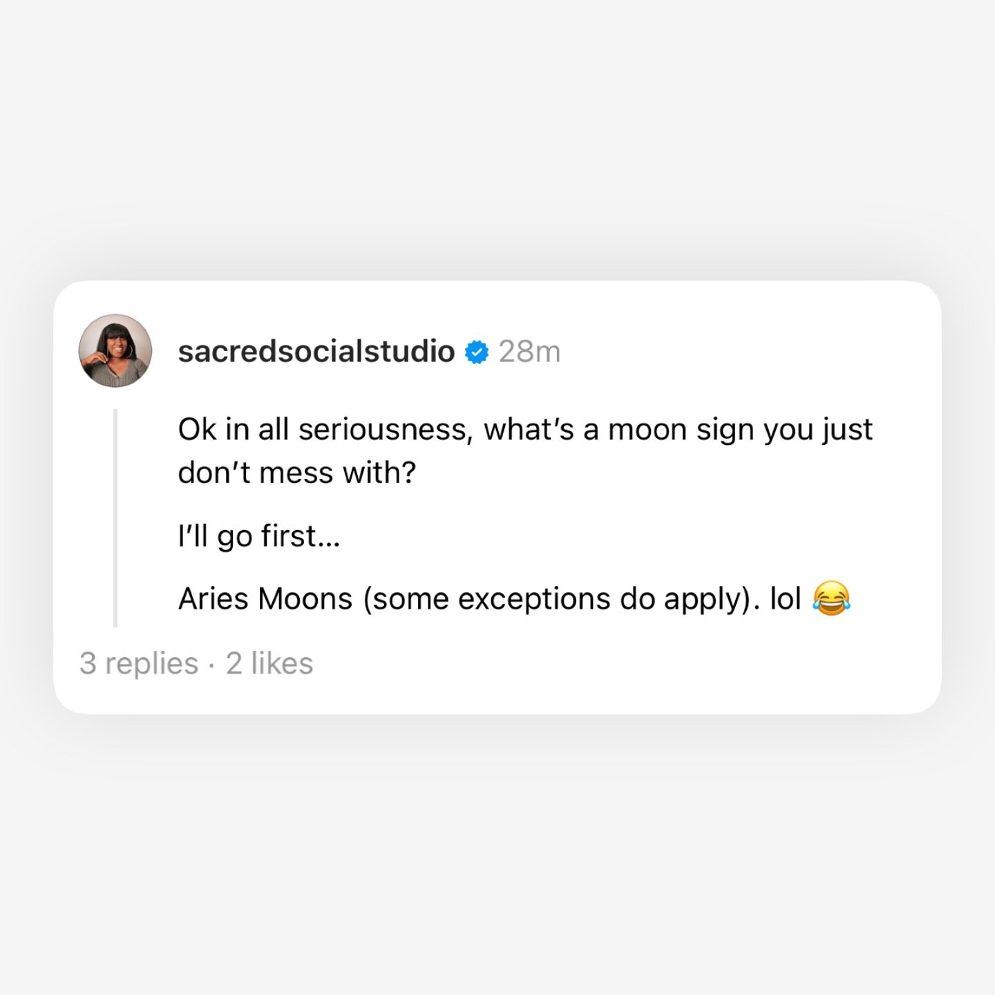 Don&rsquo;t come for me Aries Moons, I was raised by one and she traumatized me. lol so it&rsquo;s not my fault&hellip; lol 

#firemoons #ariesmoon #astrologyquotes #astrologycommunity