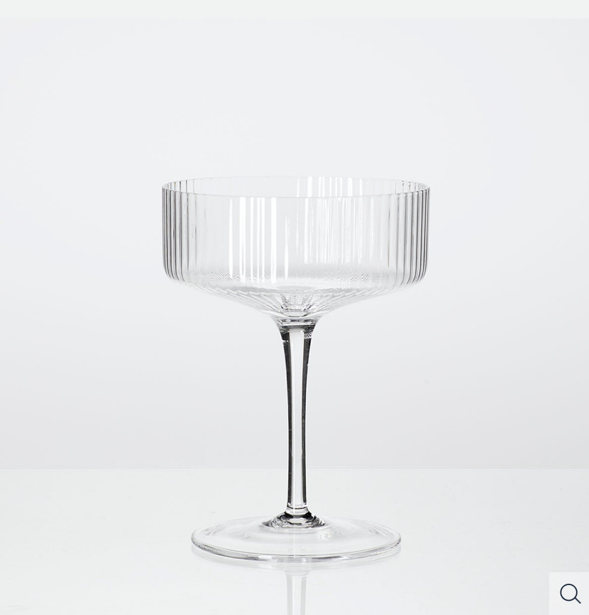 Clear Ribbed Coupe Glass