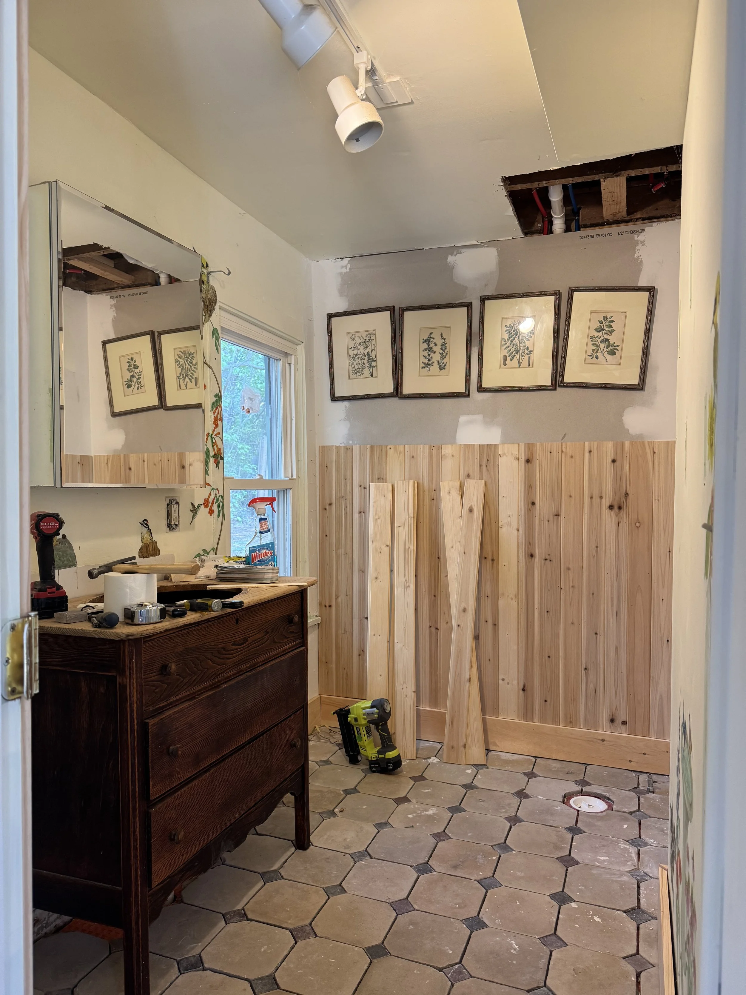 Mid-process: downstairs bathroom