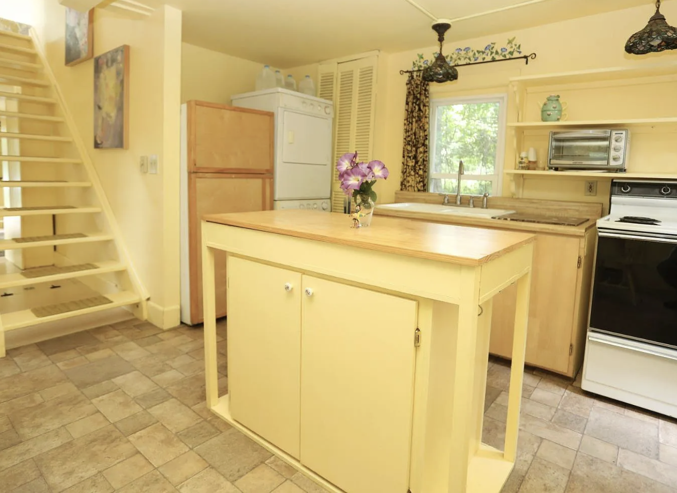 Original kitchen; yellow everything