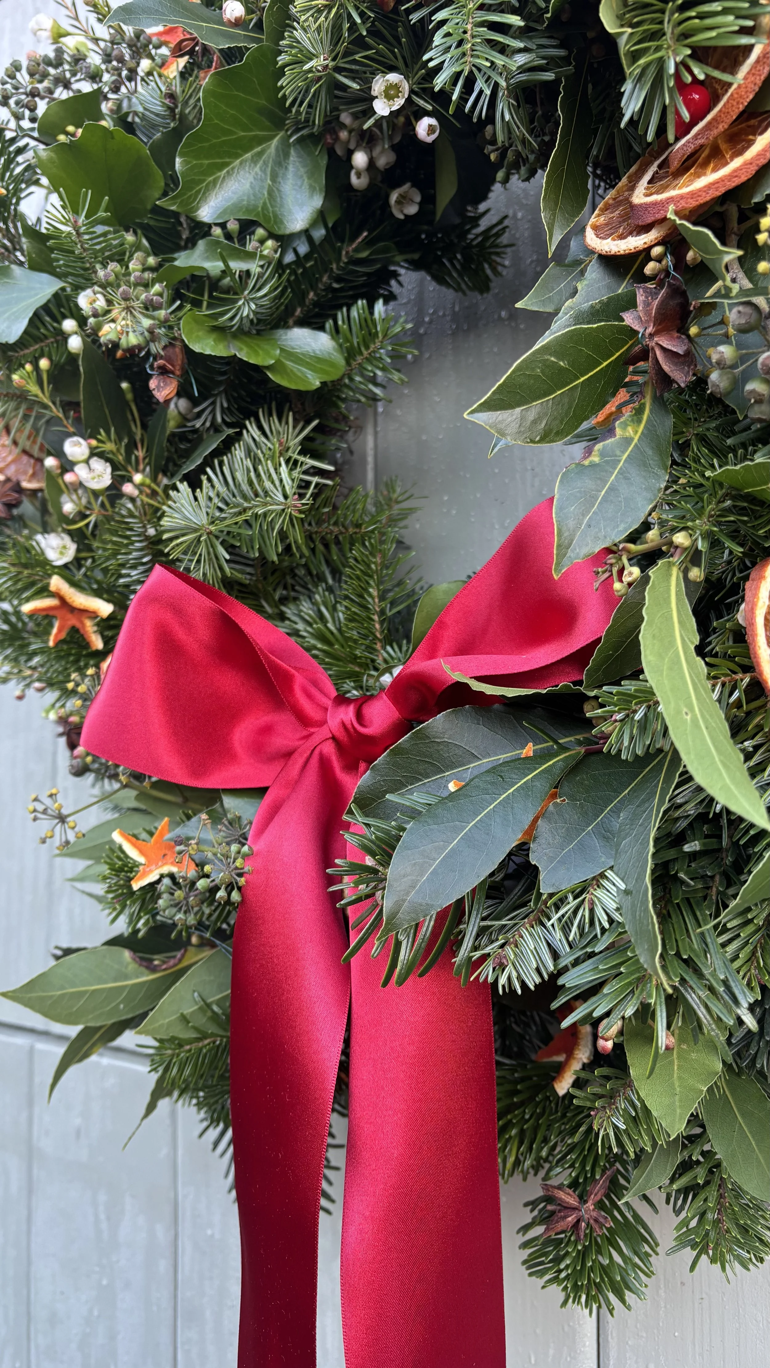 Christmas wreath making workshop.