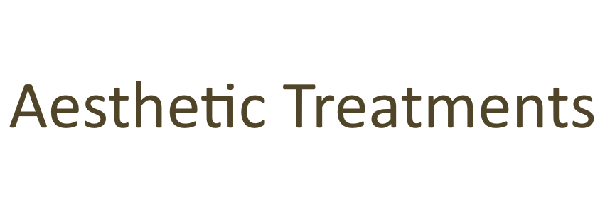 Text that reads "Aesthetic Treatments" on a black background with stylish font.