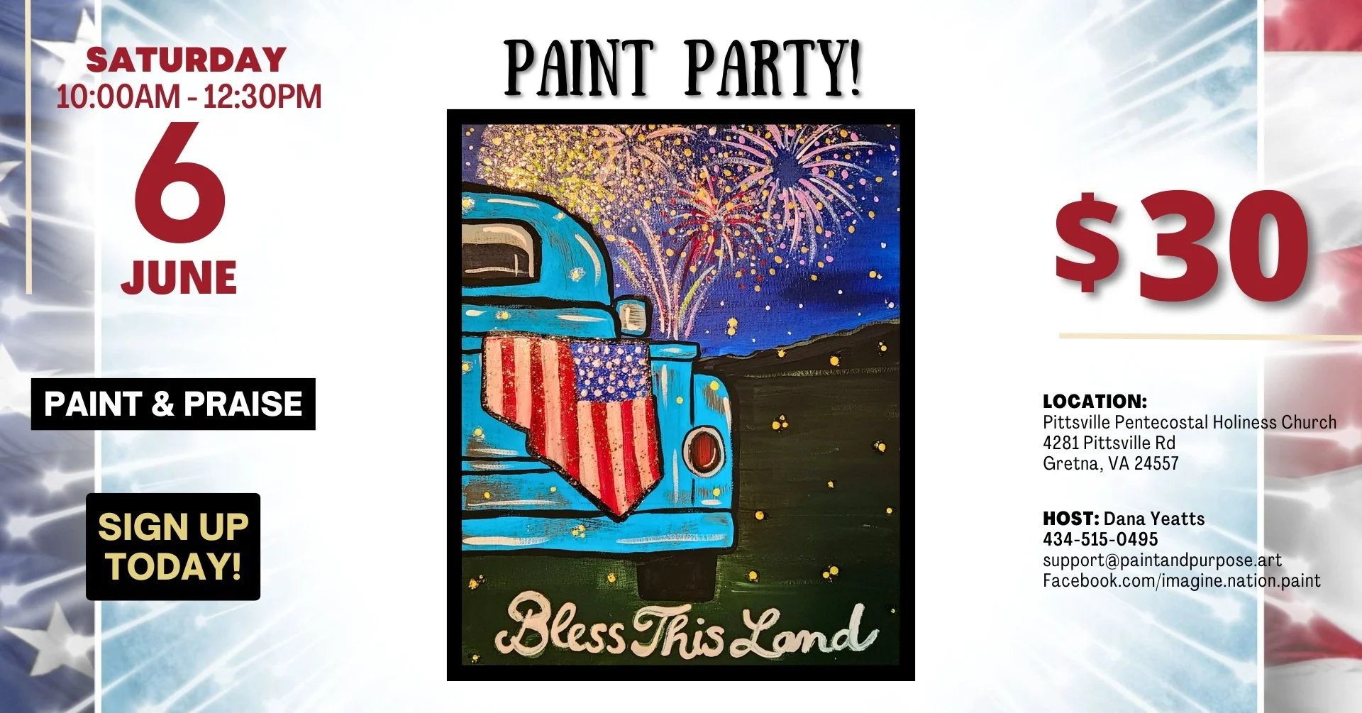 Paint &amp; Praise at Pittsville Pentecostal Holiness Church in Gretna, VA!
