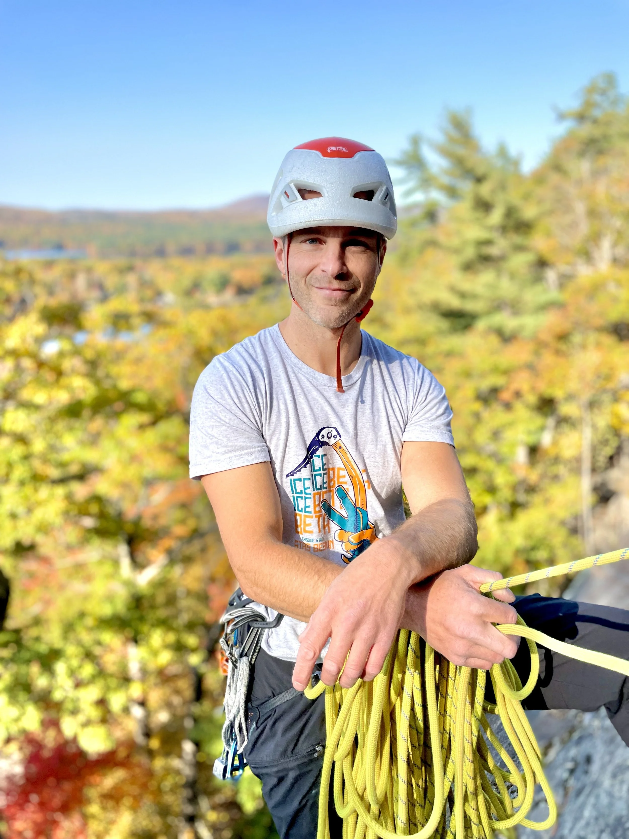 Professional climbing instructor, Ryan Howes is Maine's number one teacher for climbing instruction and adventures in Camden, Maine