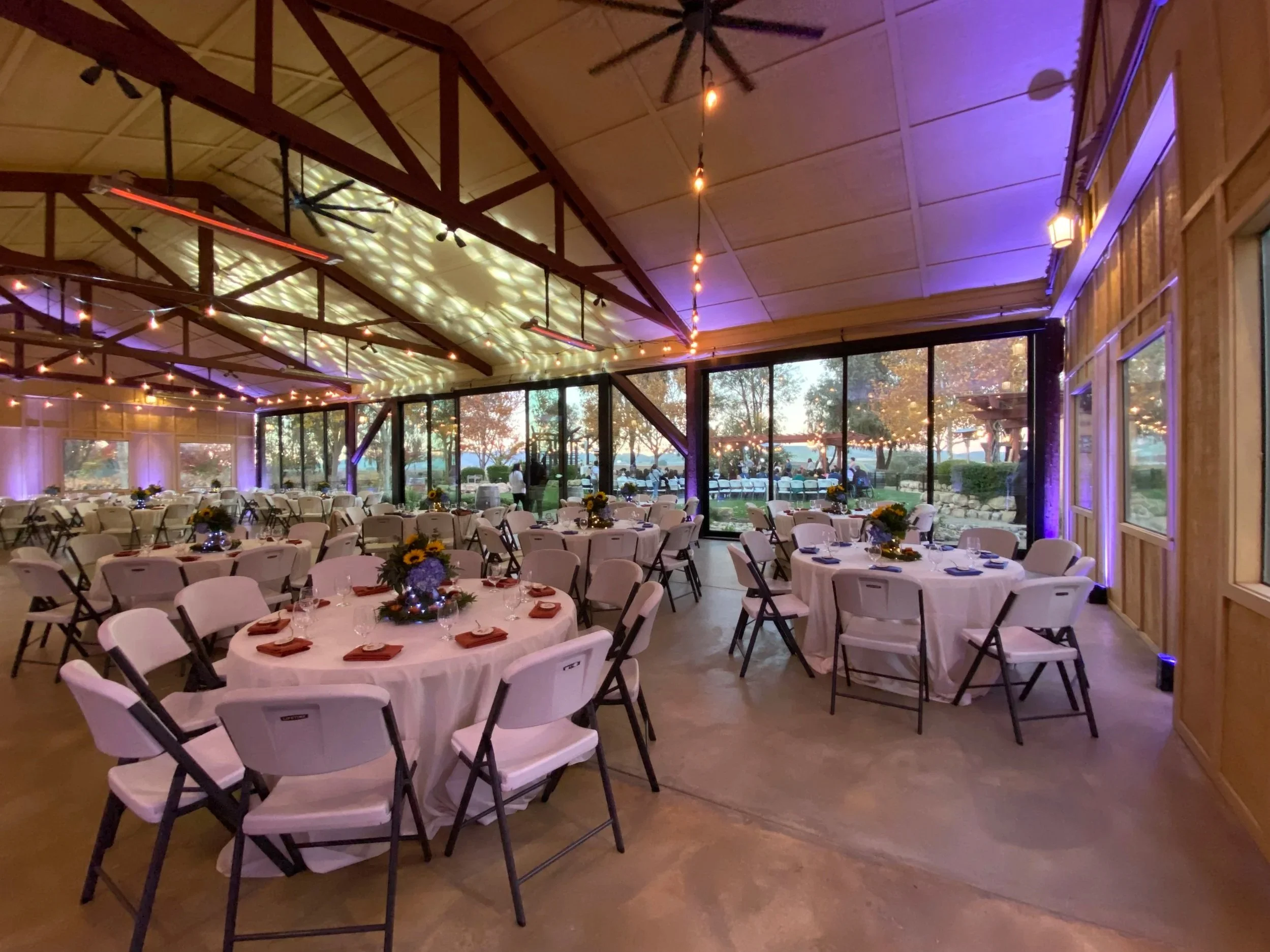 Indoor and outdoor wedding and event venue at Four Sisters Ranch Vineyards & Winery in Paso Robles wine country