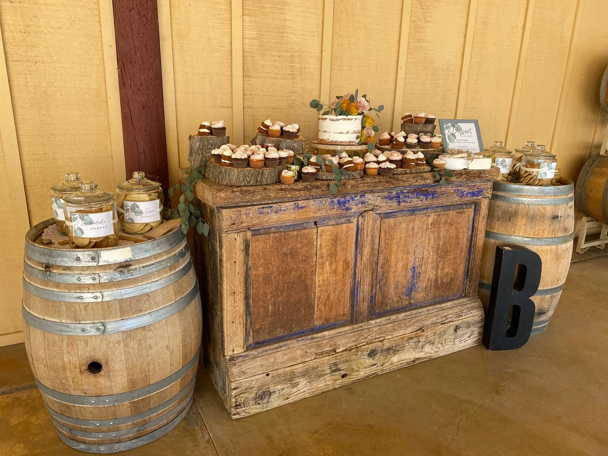Dessert buffet at wedding - Four Sisters Ranch Vineyards and Winery - Paso Robles, California wine country 