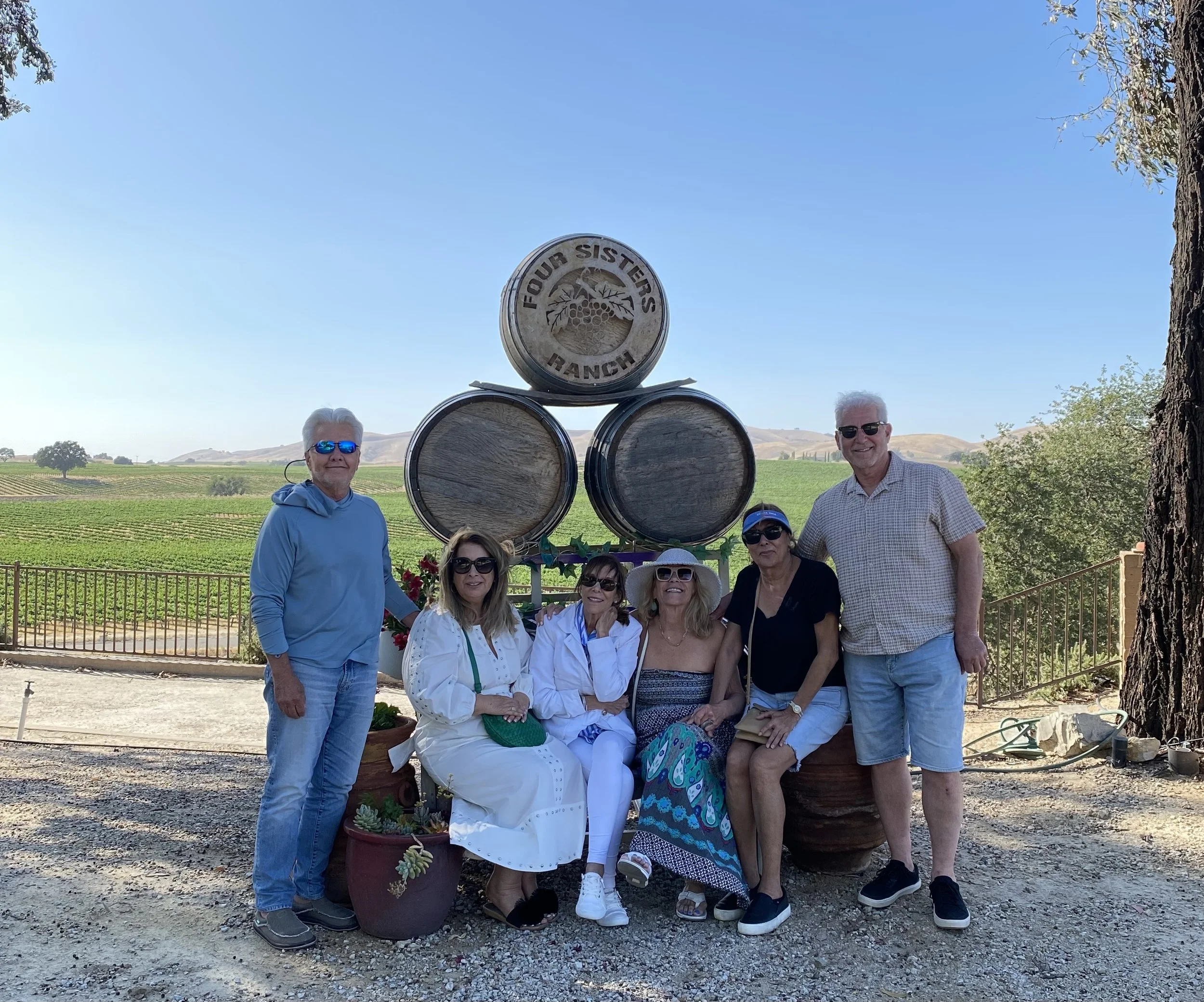 Friends enjoying the view at Four Sisters Ranch Vineyards and Winery in Paso Robles wine country