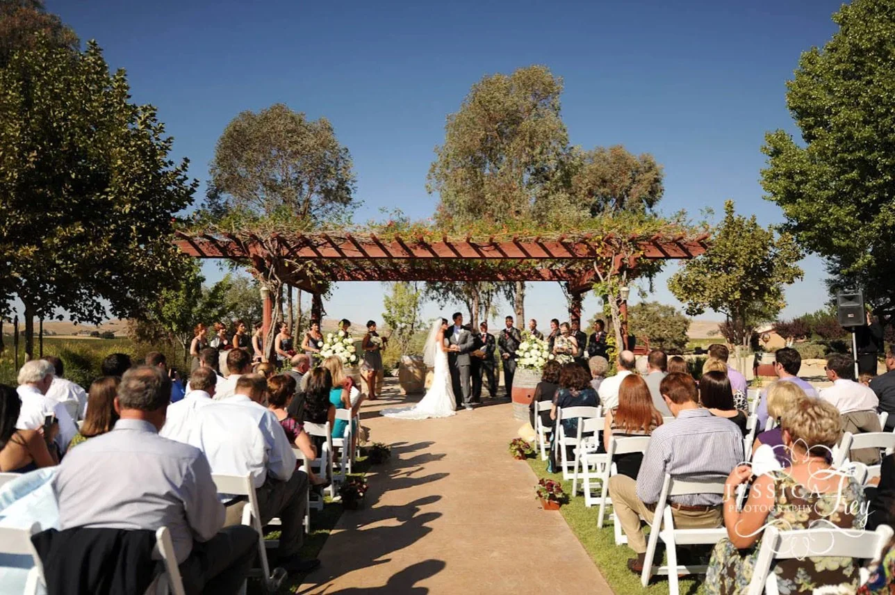 Outdoor wedding ceremony at Four Sisters Ranch Paso Robles wine country wedding venue